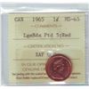Image 1 : 1 cent 1965 ICCS MS-65; Large Beads, Pointed 5, Red.