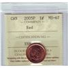 Image 1 : 1 cent 2005P ICCS MS-67; Red.