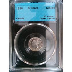 5 cents 1888 CCCS MS-64.