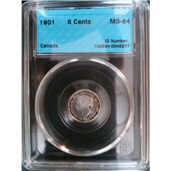 5 cents 1901 CCCS MS-64.