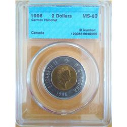 2 dollars 1996 CCCS MS-63; German Planchet.
