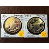 Image 2 : Bahamas: 2 x 1 dollar 1976 & 1977,Commonwealth. KM # 65a. Pr-66 unc, containing ,9272 oz ASW. Lot of
