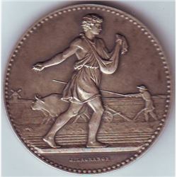 France: Agricultural Silver Medal Aube Region Circa 1910, J Lagrange in original case.