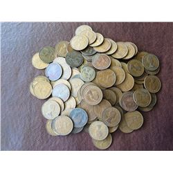 Great Britain: 1 penny and 1/2 penny coins lot, approximatyly 135 pcs.