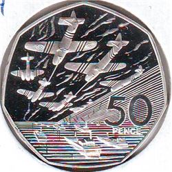 Great Britain: 50 pence 1994, 50th Anniversary of Normandy Invasion, KM # 966a. Proof coin containin