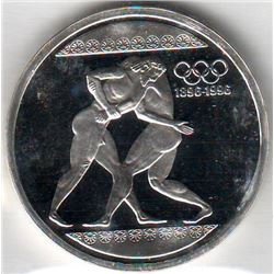 Greece: 1000 drachmes 1996, Olympics, 2 ancient wrestlers, KM #166. Proof coin containing 1.0010 oz 