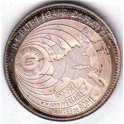 Haiti: 50 gourdes 1977, map of globe design, arms, KM # 130.1. Proof coin containing 0.6294 oz ASW.