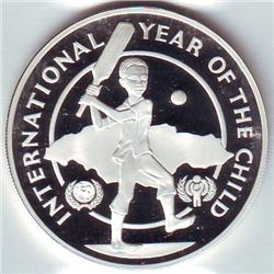 Jamaica: 10 dollars 1979, International Year of the Child, KM # 80. Proof coin containing 0.6634 oz 