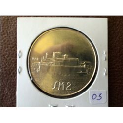 Malta: 2 pounds, Fort San Angelo, MS-64, KM # 14, containing .6306 oz ASW.