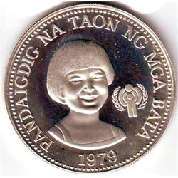 Philippines: 50 piso 1979 FM (P), International Year of the Child, KM # 229. Proof coin containing 0