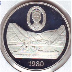 Saint-Helena: 1 crown 1980, Queen Mother's 80th Birthday, KM # 8a. Proof coin containing 0.8356 oz A
