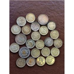 Venezuela: 1 bolivar 1960 x 4, 1 bolivar 1965 x 17, Y # 37a  2 bolivar 1960 x 2 & 2 bolivar 1965 x 1