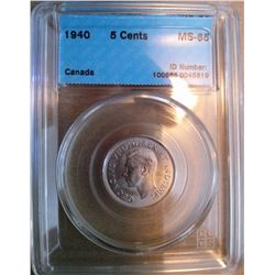 5 cents 1940 CCCS MS-65.