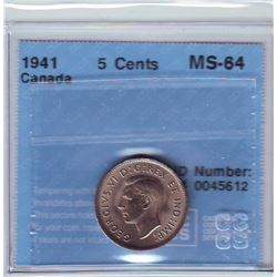 5 cents 1941 CCCS MS-64.