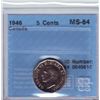 Image 1 : 5 cents 1946 CCCS MS-64.