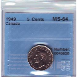 5 cents 1949 CCCS MS-64.