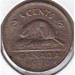 5 cents 1990 EF-40 Bare Belly.