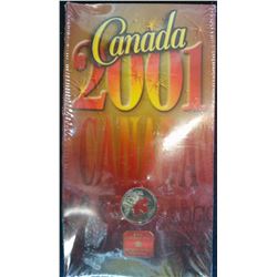 25 cents 2001 Oh Canada Coloured in sleeve.