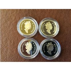 50 cents Canada sport series: proof sterling silver coins, series no # 01 Figure skating, no # 02 sk