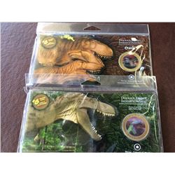 50 cents 2010 set of two Dinosaur exibit coins.