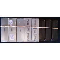 Case Dollar Proof 1989, 1990, 1991, 1992, 1993, 1994, 1995 & 1996. Lot of 8 dollars.