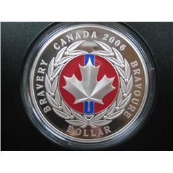 1 dollar  2006 proof silver coin: Bravour enemal-effect