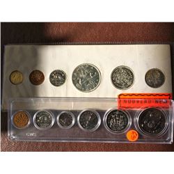 Duo of 1961 and 1974 coins year set.