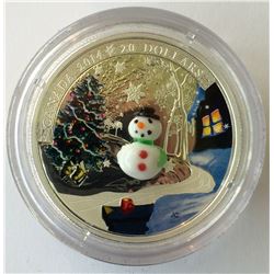 20 dollars 2014 proof silver coin: Murano, Snowman