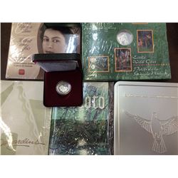 Canada proof silver coin lot: 5 cents 2000, 10 cents 1997 Caboto &10 cents 1900-2000 desjardins. 50 