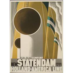 Adolphe Mouron Cassandre: Statendam Cruise Ship Poster