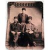 Image 1 : Antique Tintype Photo 3 Men Worker Hats 1/6 Plate