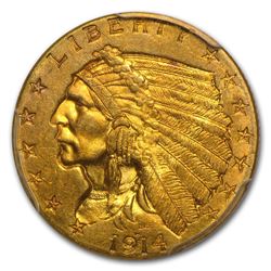 1914-D $2 1/2 GOLD INDIAN