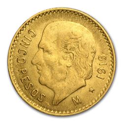 1919 Mexico Gold 5 Pesos