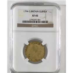 Great Britain 1794 George III Gold Guinea NGC Certified XF45. (KM#609)