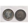 Image 1 : Great Britain 1846 and 1885  Maundy 2 Pence. AU to UNC condition.
