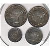 Image 1 : Great Britain 1874 Maundy Set Victoria 4-coin. Beautiful rainbow toning, mint state