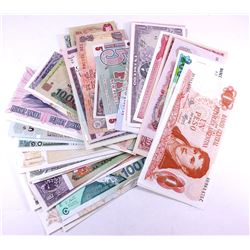 Group lot of 73 different world banknotes from 73 different countries all in UNC condition.