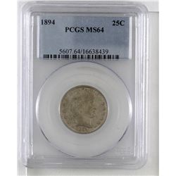 United States 1894 Quarter Dollar PCGS MS64