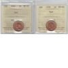 Image 1 : 1-cent 1938 & 1940 ICCS MS65 Red. Lot of 2 coins.