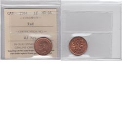 1-cent 1944 ICCS Certified MS64 Red.  Coin has some small carbon spots.