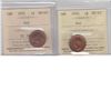 Image 1 : 1-cent 1950 & 1951 ICCS MS65 Red. Lot of 2 coins.