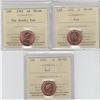 Image 1 : 1-cent 1982, 1983 Far Beads & 1984 ICCS MS66 Red. 3pcs