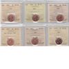Image 1 : 1-cent 2000, 2001, 2002, 2002P, 2003 Old Effigy & 2003 New Effigy ICCS MS66 Red. 6pcs.