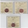 Image 1 : 1-cent 2005, 2005P & 2008 ICCS MS67 Red.  All coins tied for the finest known. 3pcs