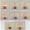 Image 1 : 1-cent group lot of ICCS MS65 Red;  2000, 2001, 2002P, 2005, 2006 non magnetic, 2008 magnetic, 2011 