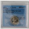 Image 1 : 5-cent 1953 CCCS MS-63, NSF, Far Leaf (mule), Missing Chrome. Rare
