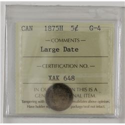 5-cent 1875H large date ICCS G4