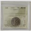 Image 1 : 5-cent 1922  Near Rim ICCS MS64. Well struck with nice lustre.