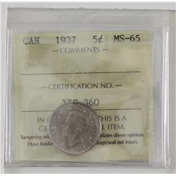 5-cent 1937 ICCS MS-65