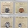 Image 1 : Lot of ICCS Coins. Lot includes: 1942 tombac 5-cent MS64, 1964 5-cent EWL MS63, 1956 10-cent MS65, &